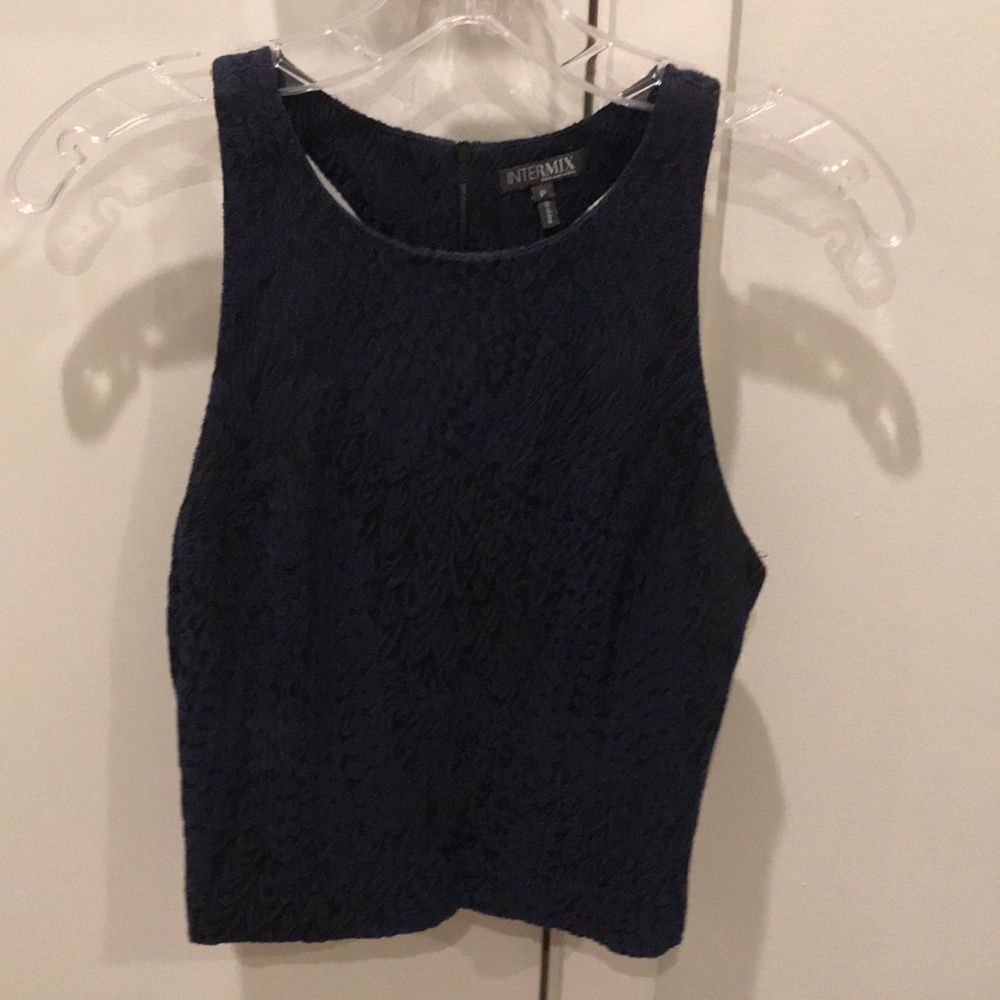 INTERMIX SLEEVELESS CROP TOP